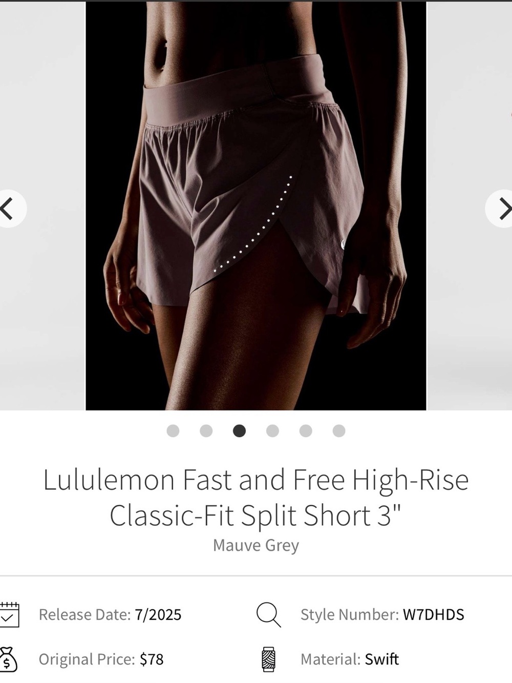lululemon athletica Fast and Free High-Rise Split Shorts